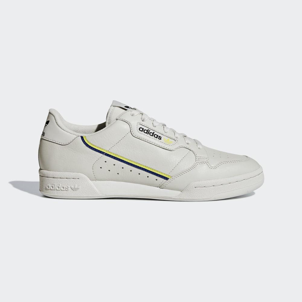 Adidas Men's Continental 80 Originals Shoes Grey/Yellow Ireland CG7153